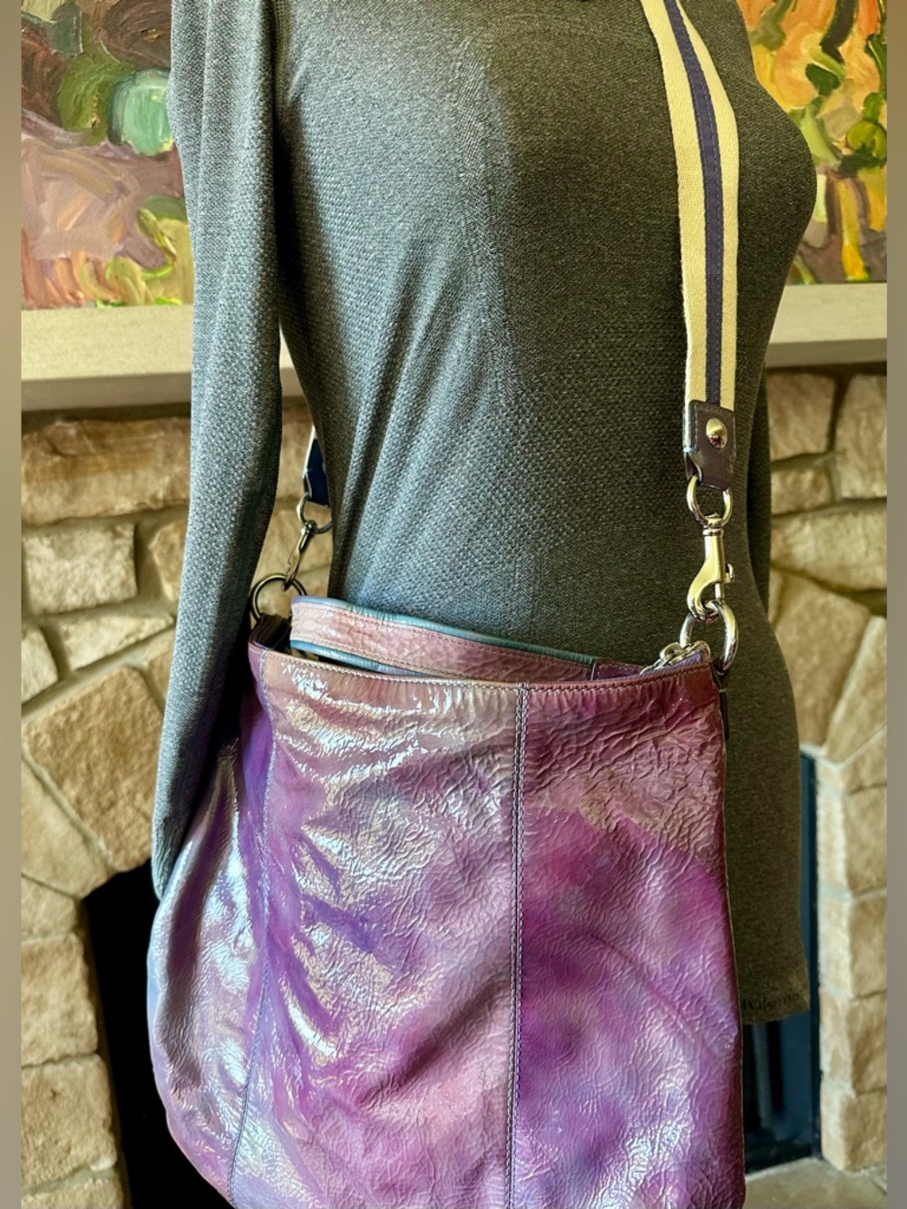 Coach Poppy purple ombre violet cross body bag - Picture 12 of 16